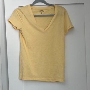 J. Crew Light Yellow V-Neck Tee